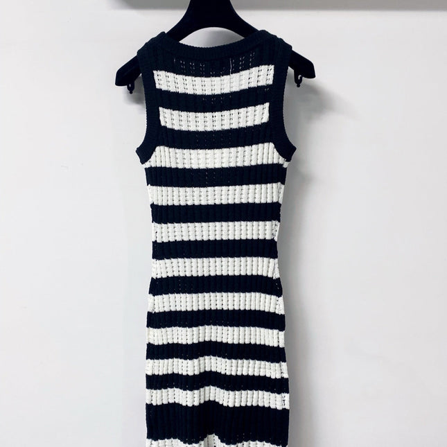CHANEL 26S STRIPED KNIT DRESS 1297
