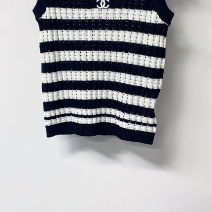 CHANEL 26S STRIPED KNIT TANK 1296