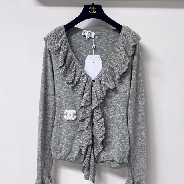 CHANEL 26S RUFFLE KNIT CARDIGAN 1309