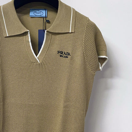 PRADA 26S SHORT-SLEEVE KNIT TOP STYLE 947