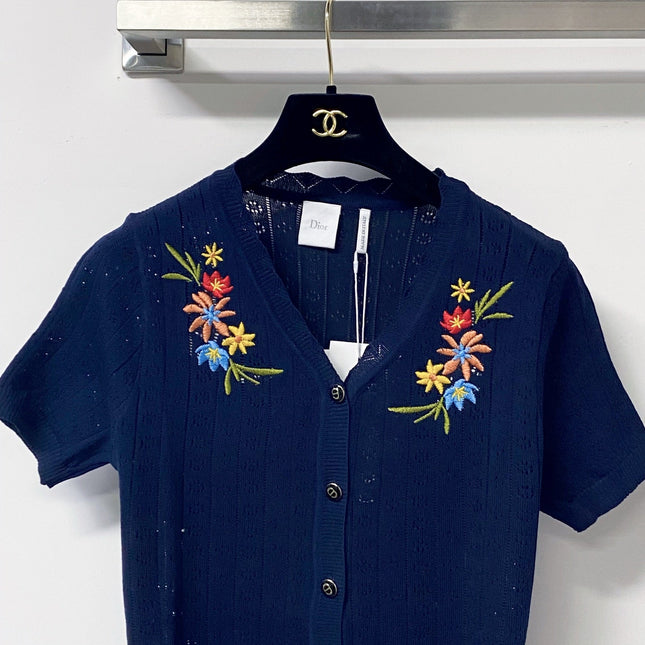 DIOR 26S SHORT-SLEEVE KNIT CARDIGAN 1300