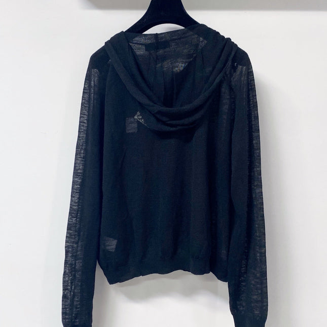 LOEWE 26S SHEER KNIT ZIP-UP HOODIE 597