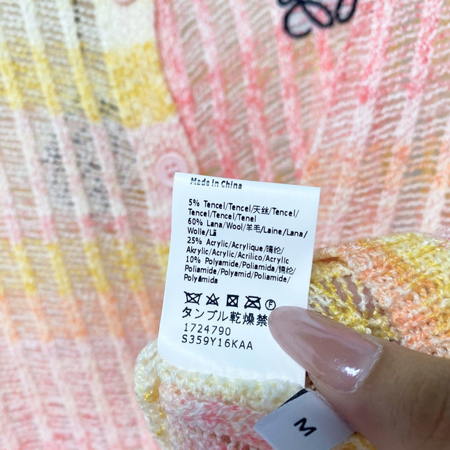 LOEWE 26S PASTEL OPEN-KNIT CARDIGAN 569