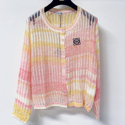 LOEWE 26S PASTEL OPEN-KNIT CARDIGAN 569