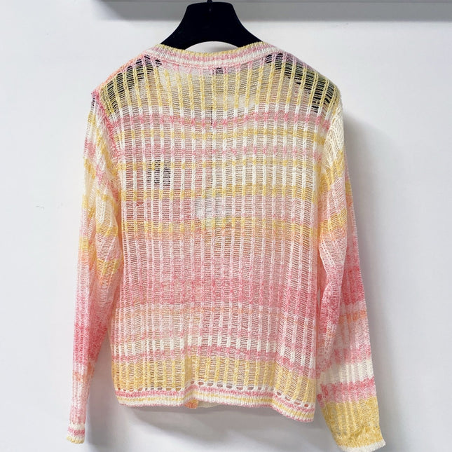 LOEWE 26S PASTEL OPEN-KNIT CARDIGAN 569