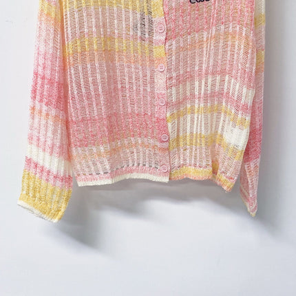 LOEWE 26S PASTEL OPEN-KNIT CARDIGAN 569