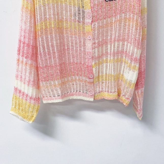 LOEWE 26S PASTEL OPEN-KNIT CARDIGAN 569