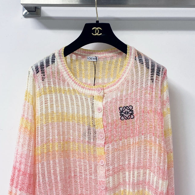 LOEWE 26S PASTEL OPEN-KNIT CARDIGAN 569