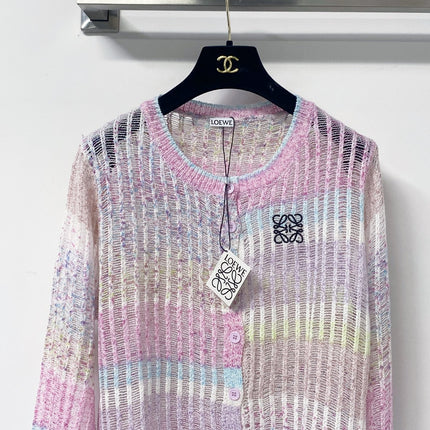 LOEWE 26S PASTEL OPEN-KNIT CARDIGAN 568