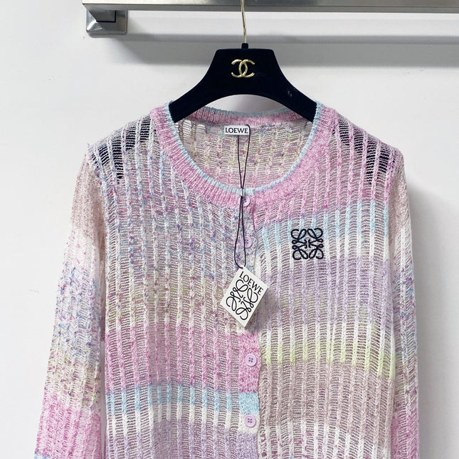 LOEWE 26S PASTEL OPEN-KNIT CARDIGAN 568