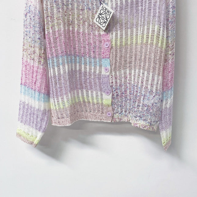 LOEWE 26S PASTEL OPEN-KNIT CARDIGAN 568