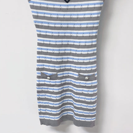 PRADA 26S SLEEVELESS STRIPED KNIT DRESS 1188