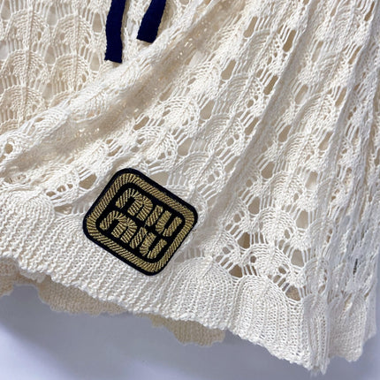 MIUMIU 26S OPEN-KNIT ZIP-UP CARDIGAN & SHORTS SET 1458