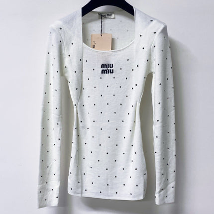 MIUMIU 26S LONG-SLEEVE KNIT TOP 1447