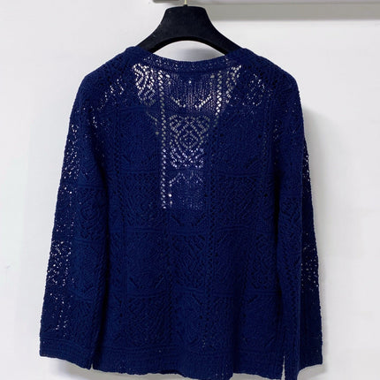 CHANEL 26S LACE KNIT V-NECK CARDIGAN 1524