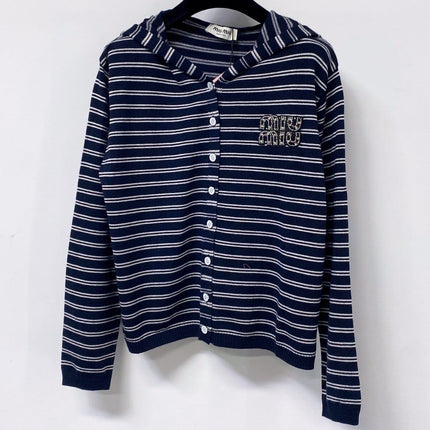 MIUMIU 26S HOODED KNIT CARDIGAN 1345