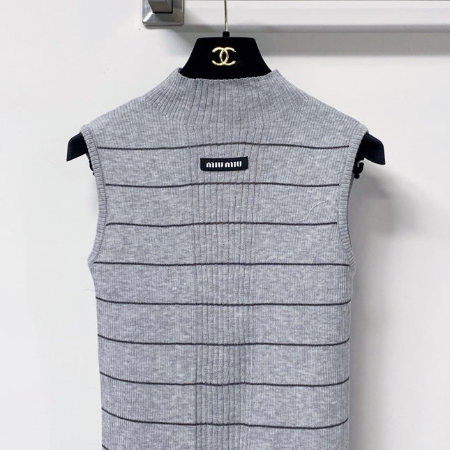 MIUMIU 26S MOCK-NECK KNIT TANK TOP 1341