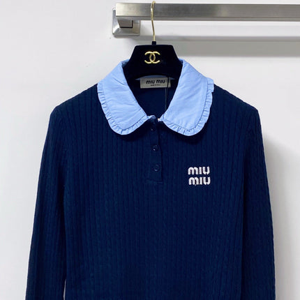 MIUMIU 26S KNIT POLO SWEATER 1336