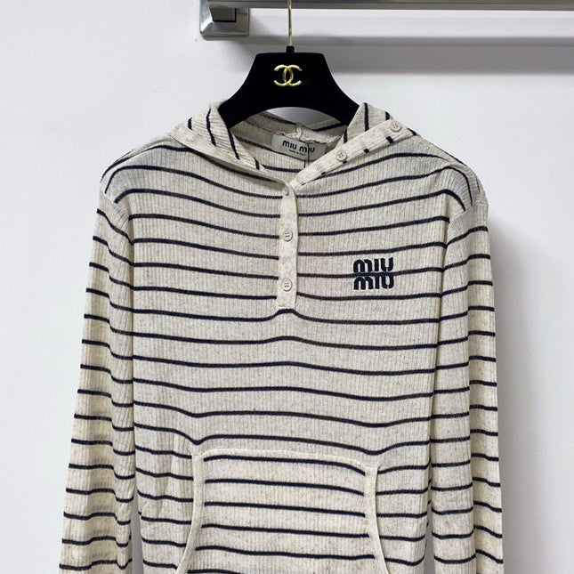 MIUMIU 26S KNIT HOODIE 1321