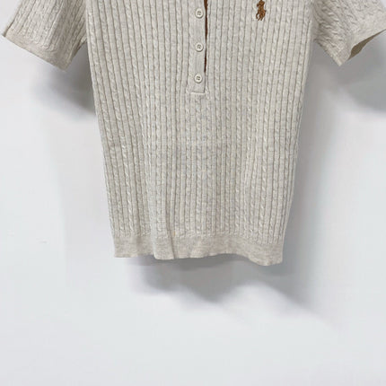 RALPH LAUREN 26S SHORT-SLEEVE CABLE-KNIT TOP 762