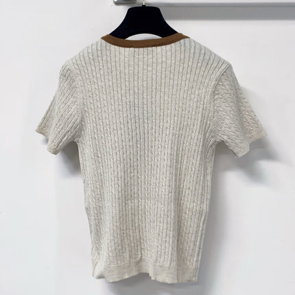 RALPH LAUREN 26S SHORT-SLEEVE CABLE-KNIT TOP 762