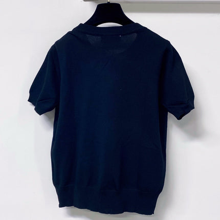 MIUMIU 26S SHORT-SLEEVE KNIT TOP 1291