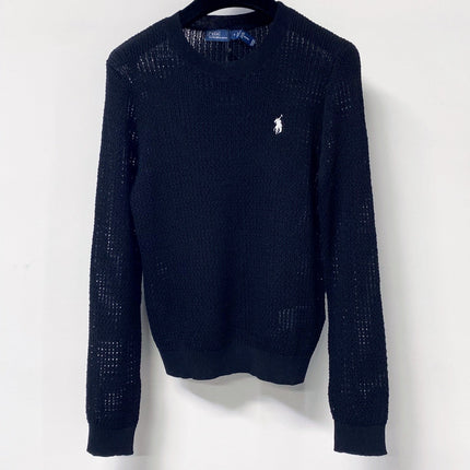 RALPH LAUREN 26S CREW-NECK OPENWORK KNIT SWEATER 761