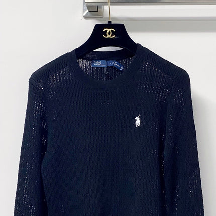 RALPH LAUREN 26S CREW-NECK OPENWORK KNIT SWEATER 761