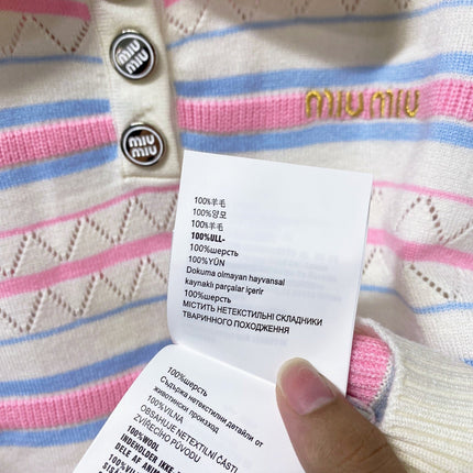 MIUMIU 26S LONG-SLEEVE KNIT POLO 1284