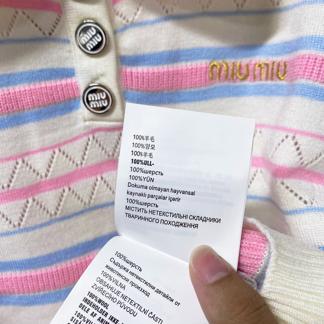 MIUMIU 26S LONG-SLEEVE KNIT POLO 1284