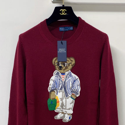 RALPH LAUREN 26S BEAR-MOTIF CREW-NECK SWEATER 694