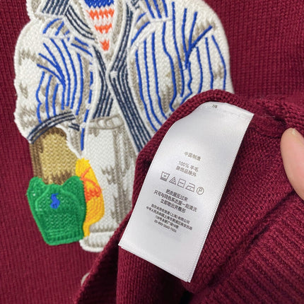 RALPH LAUREN 26S BEAR-MOTIF CREW-NECK SWEATER 694