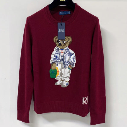 RALPH LAUREN 26S BEAR-MOTIF CREW-NECK SWEATER 694
