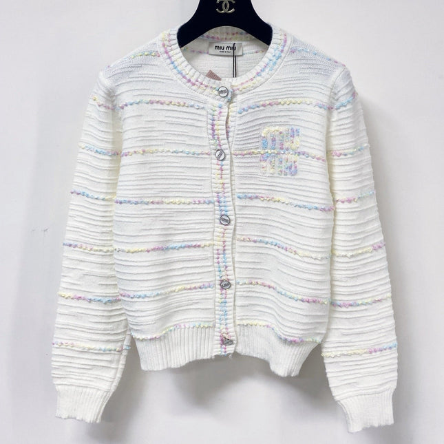 MIUMIU 26S CREWNECK KNIT CARDIGAN 1584