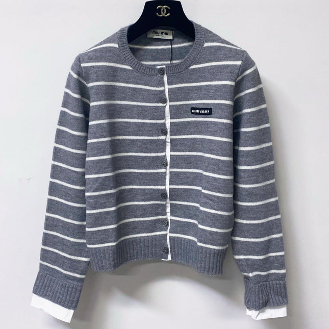 MIUMIU 26S CREWNECK KNIT CARDIGAN 1583