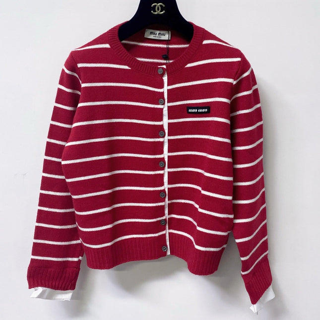 MIUMIU 26S CREWNECK KNIT CARDIGAN 1582
