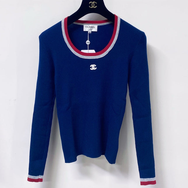 CHANEL 26S TRIM RIBBED KNIT TOP 1667