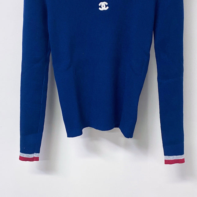 CHANEL 26S TRIM RIBBED KNIT TOP 1667