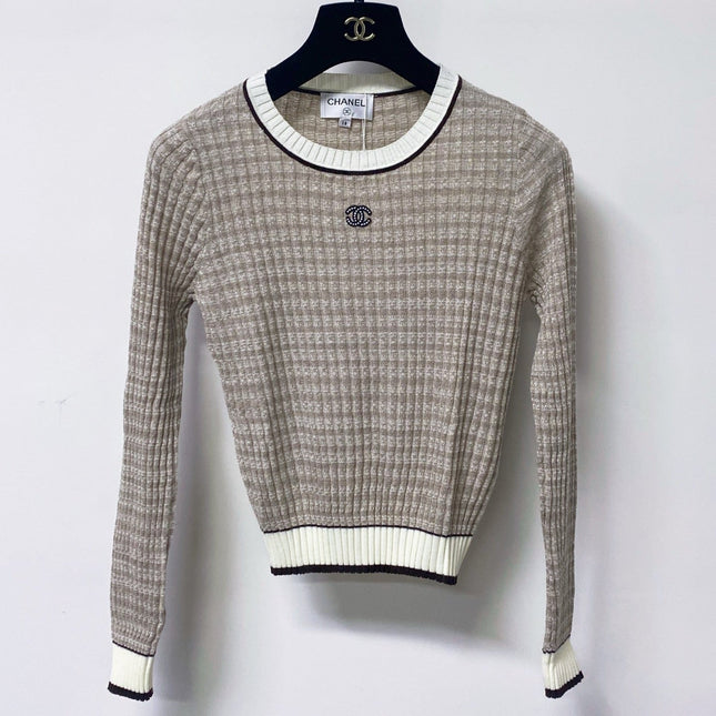 CHANEL 26S TRIM RIBBED KNIT TOP 1670