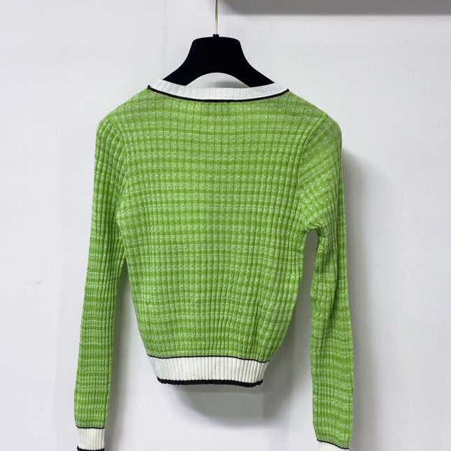 CHANEL 26S TRIM RIBBED KNIT TOP 1671