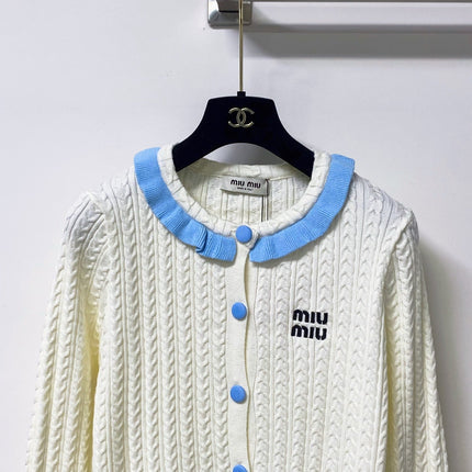 MIUMIU 26S KNIT RUFFLED CARDIGAN 1489
