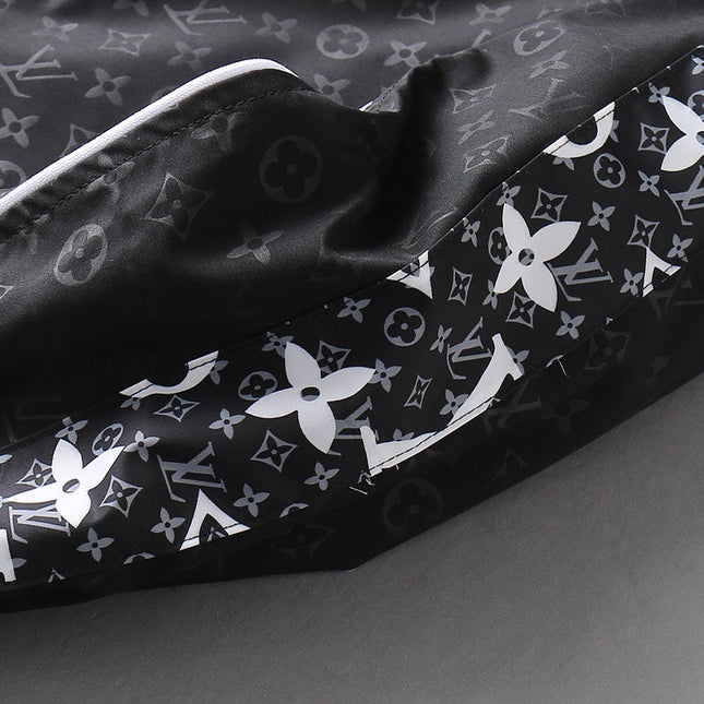 LV HOODED JACKET BLACK MIX WHITE MONOGRAM 239001