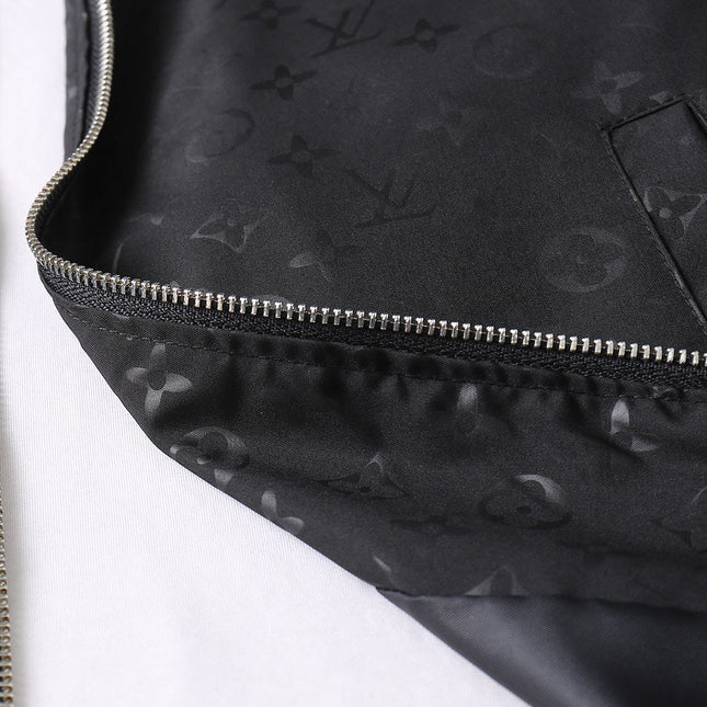 LV HOODED JACKET BLACK MIX WHITE MONOGRAM 239001