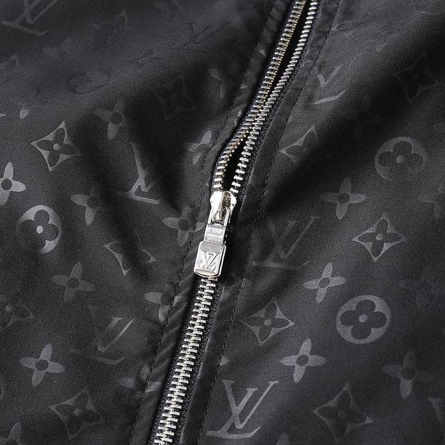 LV HOODED JACKET BLACK MIX WHITE MONOGRAM 239001