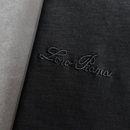 LORO PIANA CREWNECK T-SHIRT IN BLACK COTTON