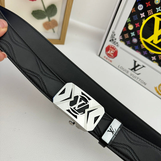LV 25S BELT 35 MM IN BLACK CALFSKIN 593218
