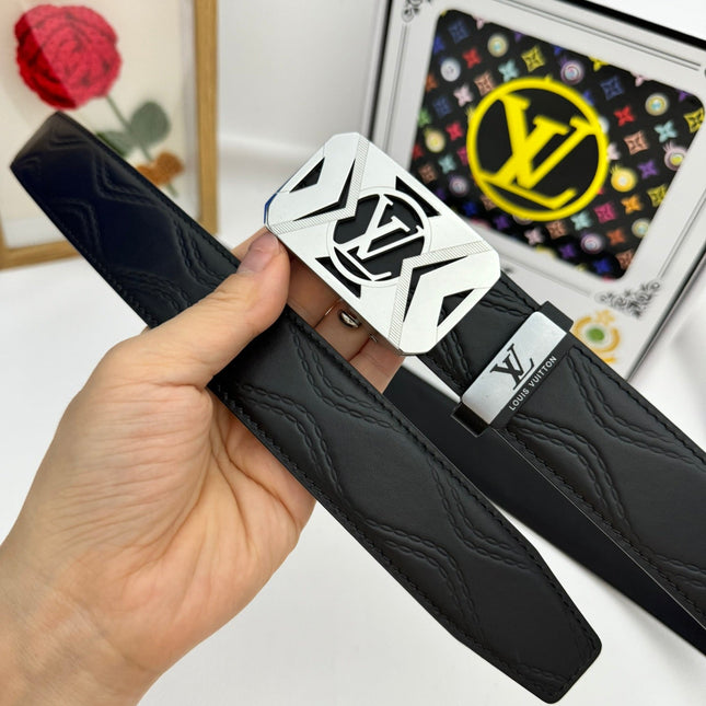LV 25S BELT 35 MM IN BLACK CALFSKIN 593218