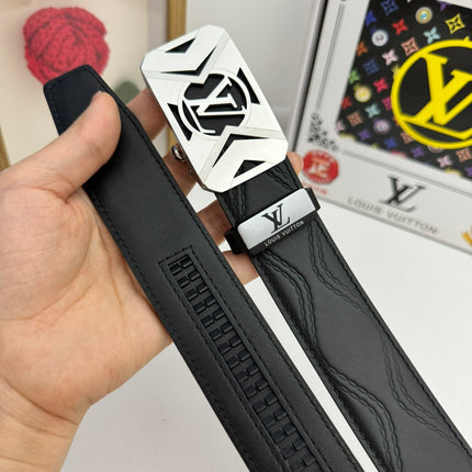 LV 25S BELT 35 MM IN BLACK CALFSKIN 593218