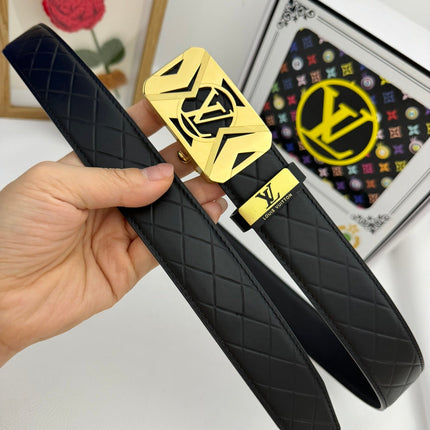 LV 25S BELT 35 MM IN BLACK CALFSKIN 593219