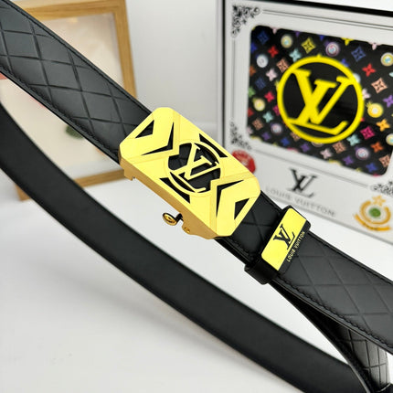 LV 25S BELT 35 MM IN BLACK CALFSKIN 593219